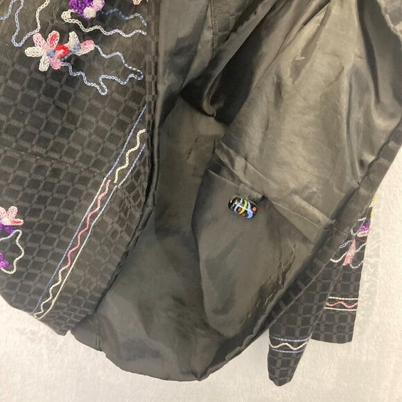 Drapers & Damons Embroidered Jacket Womens XL Asian Collar Floral Artsy Spring - Picture 14 of 16